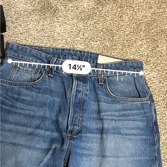 Rag & Bone Nina High Rise Straight Ankle Cigarette Cotton Raw Hem 29 Blue NWT - Picture 7 of 16